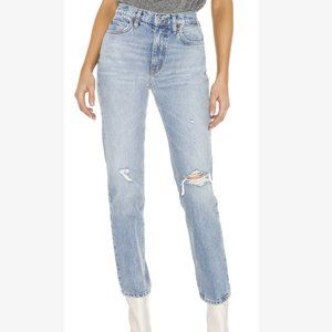 70s Straight Leg Jeans - Destroyed Sunfaded Indigo by Re/Done